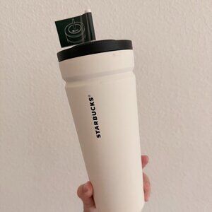 NWT Starbucks 2025 Matte White SoftTouch LeakProof Twist Straw Insulated Tumbler
